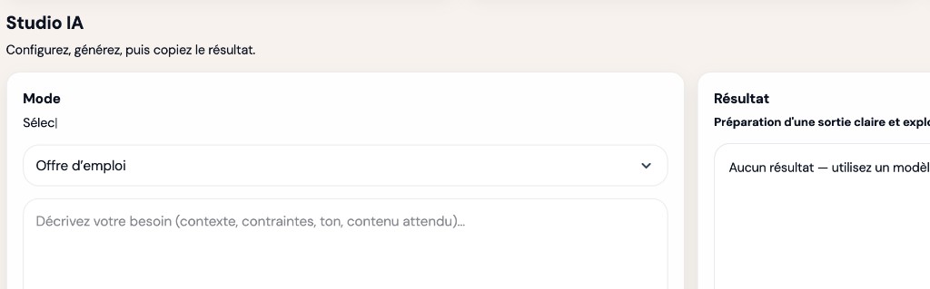 Rekruvia — studio IA pour les offres