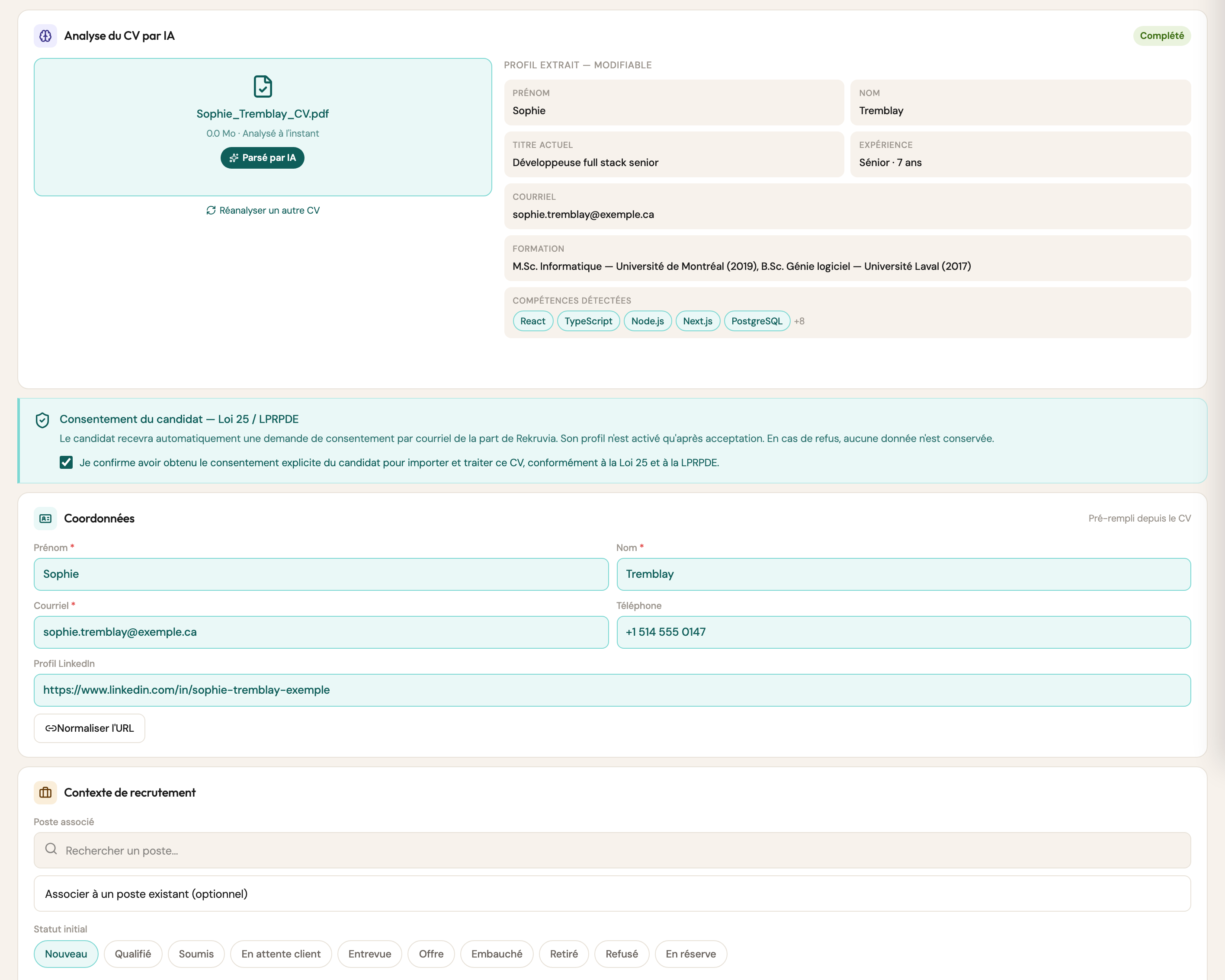 Analyse automatique des CV